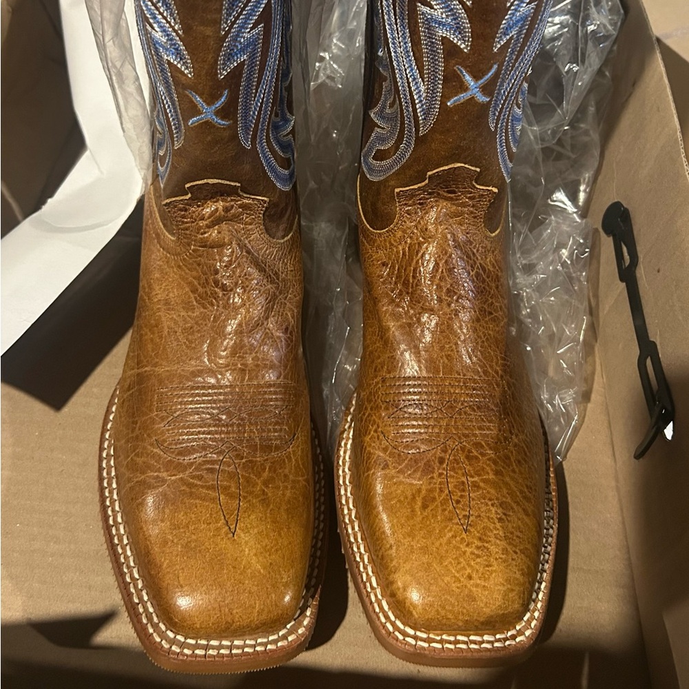 NWT-TwistedX-Men's Brown Wide Square Toe Rancher Western Boots-MRA001-9.5D